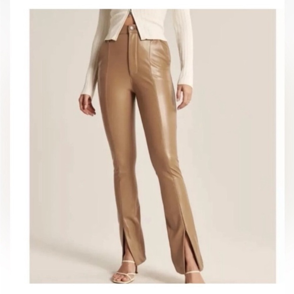 Abercrombie & Fitch Pants in Faux Leather The Skinny Ultra High Rise Slit Cuffs